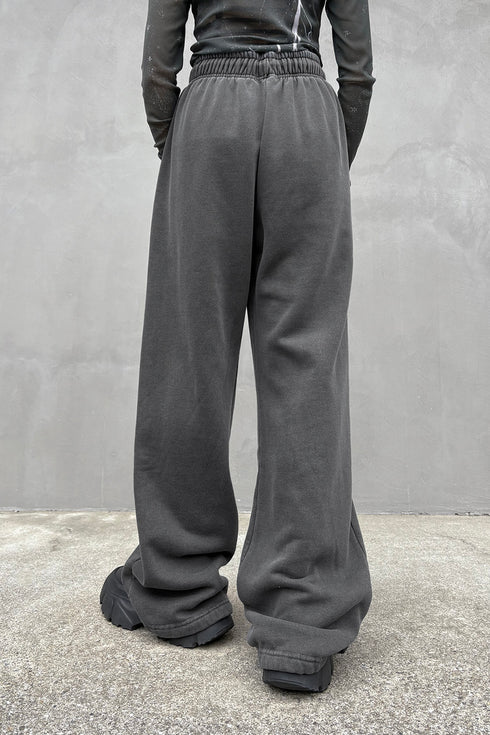 LOGO WASHED SWEAT PANTS -CHARCOAL-